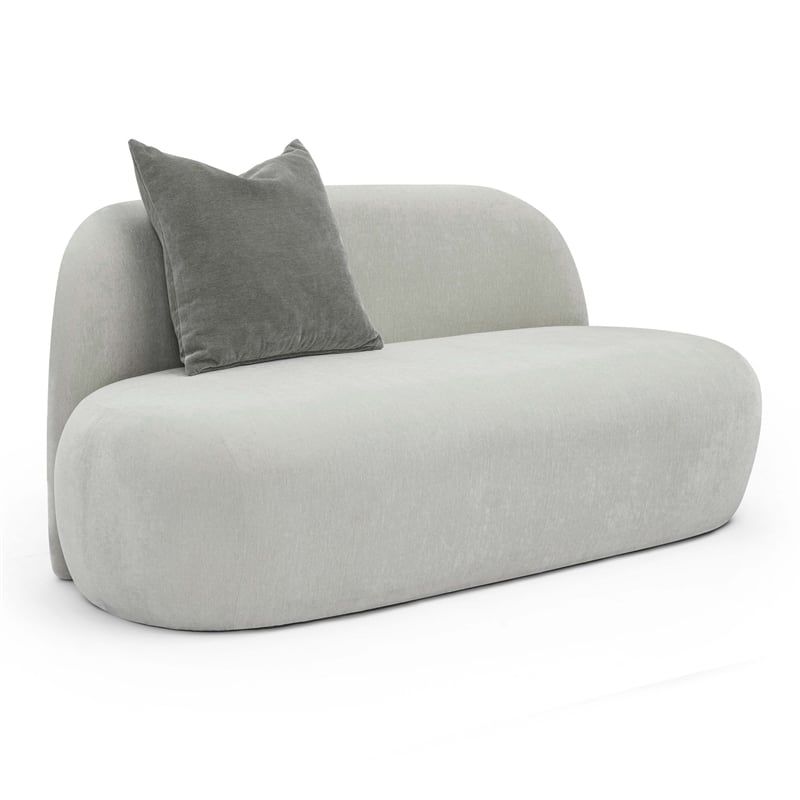 Pemberly Row Contemporary Accent Gray Upcycled Chenille Loveseat