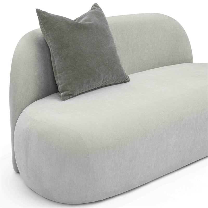 Pemberly Row Contemporary Accent Gray Upcycled Chenille Loveseat
