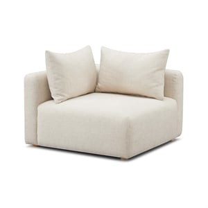 Pemberly Row Cream Heavy Textured Fabric Modular Corner Chair