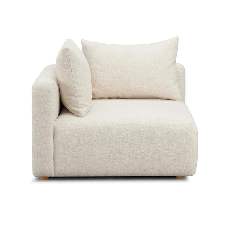 Pemberly Row Cream Heavy Textured Fabric Modular Corner Chair