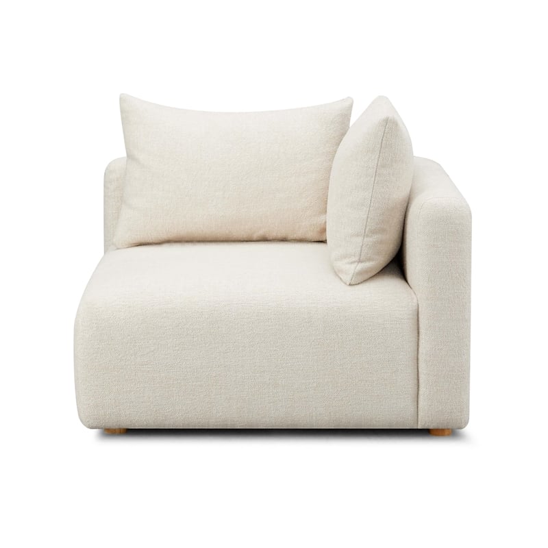 Pemberly Row Cream Heavy Textured Fabric Modular Corner Chair