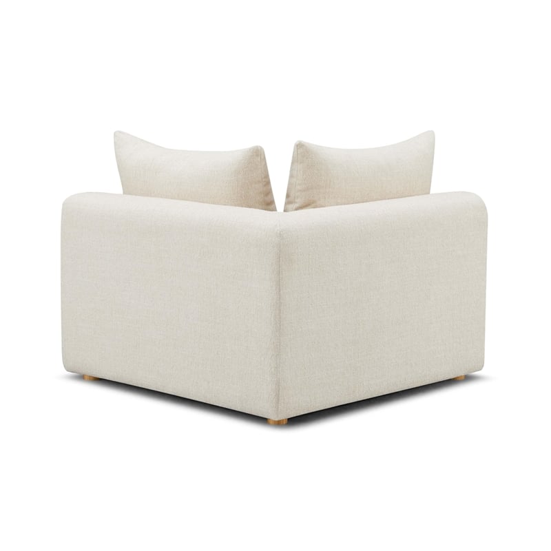 Pemberly Row Cream Heavy Textured Fabric Modular Corner Chair