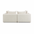 Pemberly Row Contemporary Cream Heavy Textured Fabric Modular Loveseat