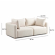 Pemberly Row Contemporary Cream Heavy Textured Fabric Modular Loveseat