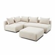 Pemberly Row Cream Heavy Textured Fabric 4-Piece Modular Chaise Sectional