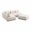 Pemberly Row Cream Heavy Textured Fabric 4-Piece Modular Chaise Sectional