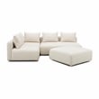 Pemberly Row Cream Heavy Textured Fabric 4-Piece Modular Chaise Sectional