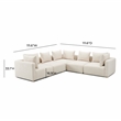 Pemberly Row Cream Heavy Textured Fabric 5-Piece Modular L-Sectional