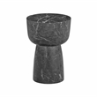 Pemberly Row Contemporary Black Faux Marble Indoor/Outdoor Side Table