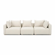 Pemberly Row Contemporary Accent Cream Heavy Textured Fabric Sofa