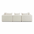 Pemberly Row Contemporary Accent Cream Heavy Textured Fabric Sofa
