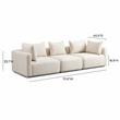 Pemberly Row Contemporary Accent Cream Heavy Textured Fabric Sofa