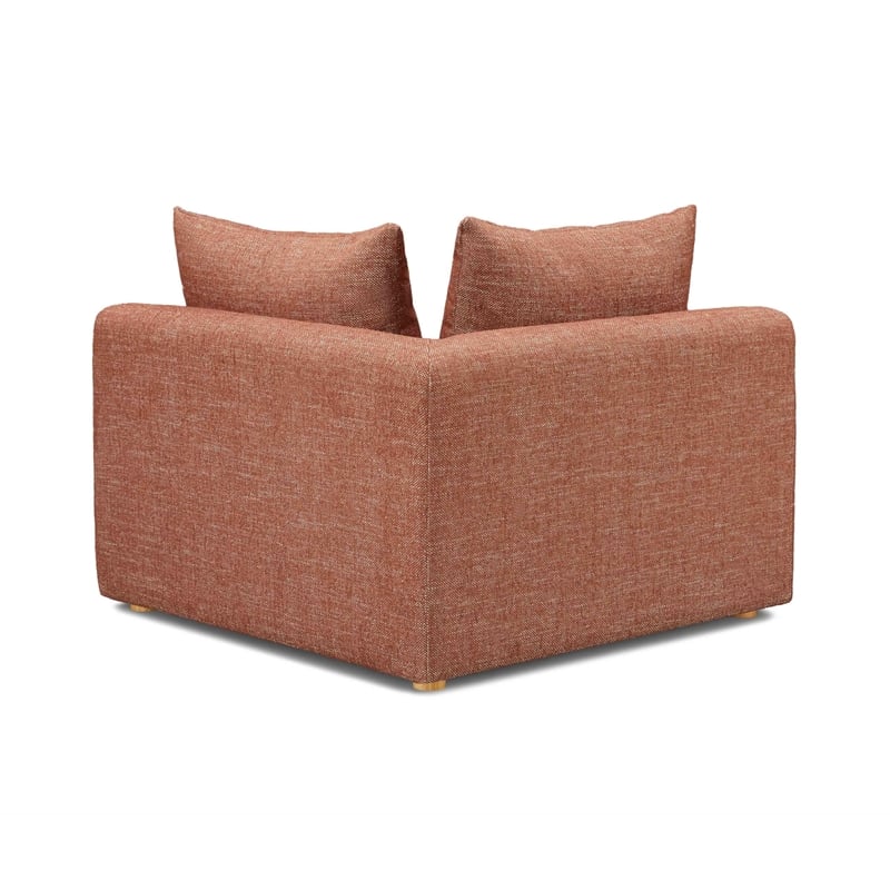 Pemberly Row Contemporary Red Textured Fabric Modular Corner Chair