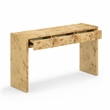 Pemberly Row Contemporary Accent Natural Finish Burl Console Table