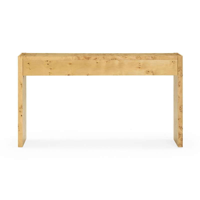 Pemberly Row Contemporary Accent Natural Finish Burl Console Table