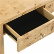 Pemberly Row Contemporary Accent Natural Finish Burl Console Table