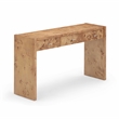 Pemberly Row Contemporary Accent Honey Burl Wooden Console Table