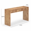 Pemberly Row Contemporary Accent Honey Burl Wooden Console Table
