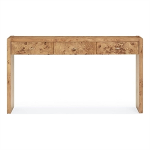 Pemberly Row Contemporary Accent Honey Burl Wooden Console Table