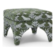 Pemberly Row Contemporary Olive Green Leopard Jacquard Ottoman