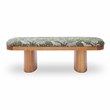Pemberly Row Contemporary Olive Green Leopard Jacquard Bench