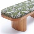 Pemberly Row Contemporary Olive Green Leopard Jacquard Bench