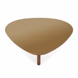 Pemberly Row Contemporary Walnut and Glass Triangular Coffee Table