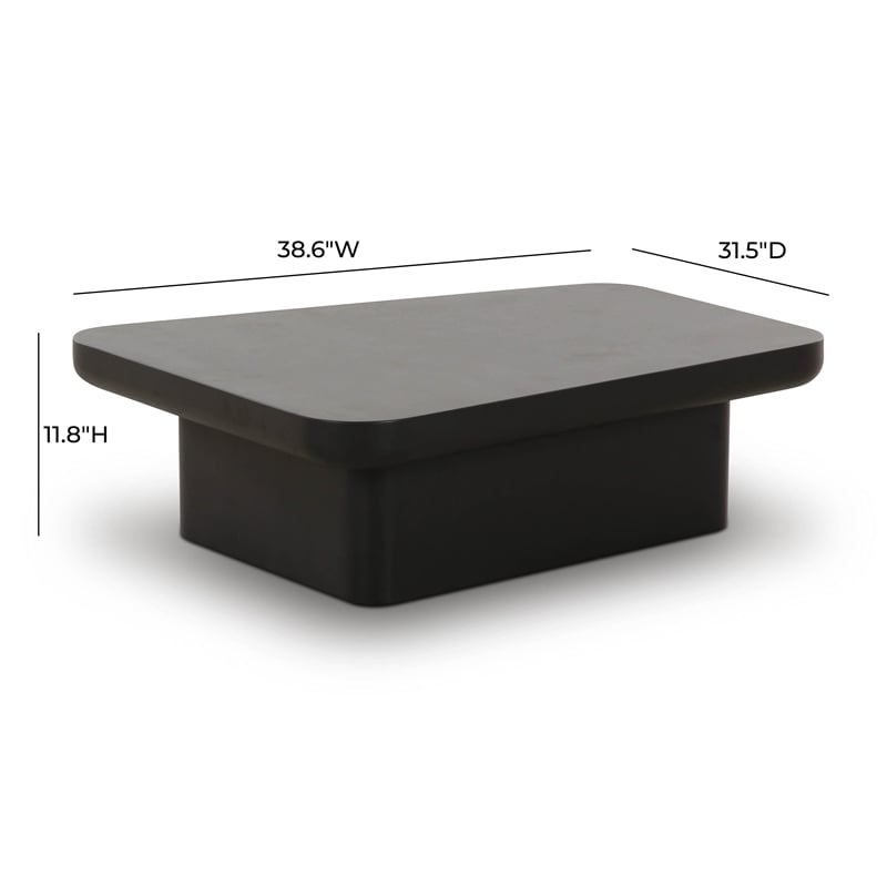 Pemberly Row Contemporary Accent Black Finish Large Coffee Table
