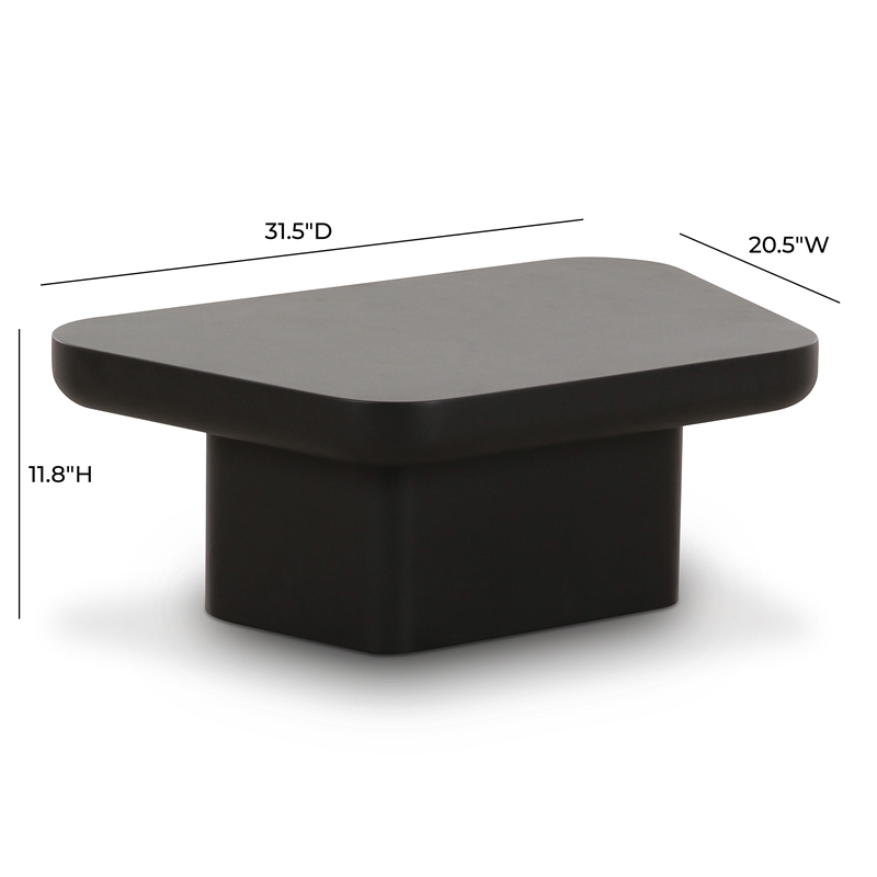 Pemberly Row Contemporary Accent Black Finish Small Coffee Table