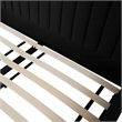 Pemberly Row Contemporary Accent Black Upcycled Linen Queen Bed