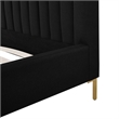 Pemberly Row Contemporary Accent Black Upcycled Linen Queen Bed