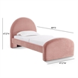 Pemberly Row Contemporary Moon Rose Upcycled Chenille Twin Bed