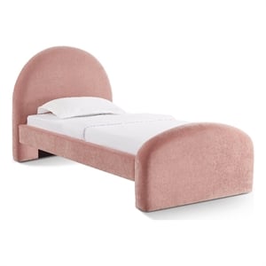 Pemberly Row Contemporary Moon Rose Upcycled Chenille Twin Bed