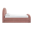 Pemberly Row Contemporary Moon Rose Upcycled Chenille Twin Trundle Bed