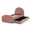 Pemberly Row Contemporary Moon Rose Upcycled Chenille Twin Trundle Bed