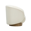 Pemberly Row Contemporary Accent Cream Velvet Swivel Accent Chair