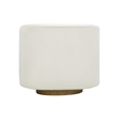 Pemberly Row Contemporary Accent Cream Velvet Swivel Accent Chair