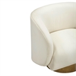 Pemberly Row Contemporary Accent Cream Velvet Swivel Accent Chair