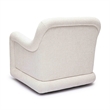 Pemberly Row Contemporary Cream Basketweave Chenille Swivel Chair