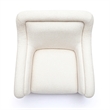 Pemberly Row Contemporary Cream Basketweave Chenille Swivel Chair