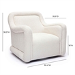 Pemberly Row Contemporary Cream Basketweave Chenille Swivel Chair