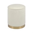 Pemberly Row Contemporary Accent Cream Chenille Storage Ottoman