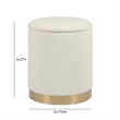 Pemberly Row Contemporary Accent Cream Chenille Storage Ottoman