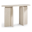 Pemberly Row Contemporary Clementine Faux Travertine Console Table