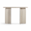 Pemberly Row Contemporary Clementine Faux Travertine Console Table