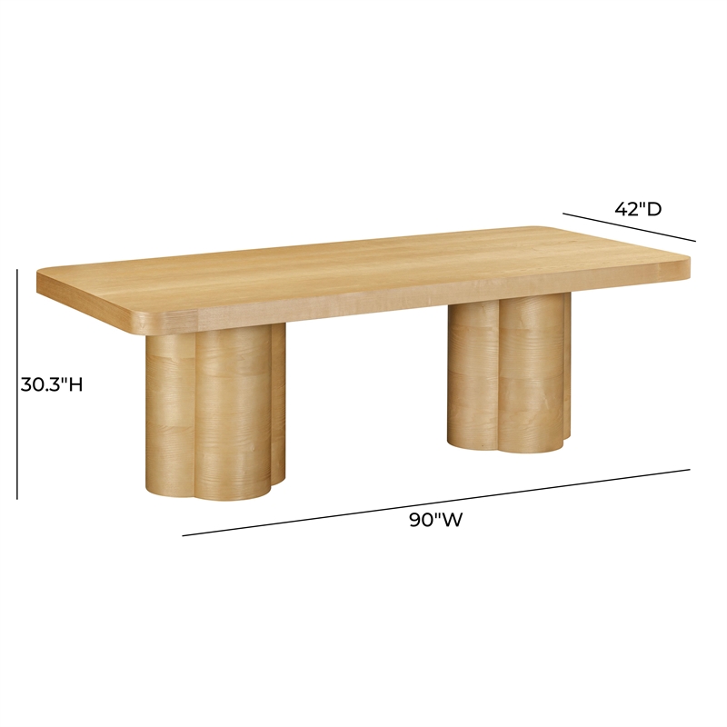 Pemberly Row Contemporary Accent Natural Ash Finish Dining Table