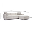Pemberly Row Contemporary Accent Cream Chenille Modular Sectional