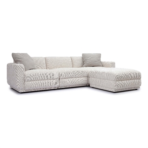 Pemberly Row Contemporary Accent Cream Chenille Modular Sectional