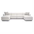 Pemberly Row Contemporary Cream Chenille Modular U-Sectional
