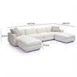 Pemberly Row Contemporary Cream Chenille Modular U-Sectional
